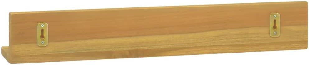 Teak Wood Floating Wall Shelf for Living Room, 23.6" L x 3.9" W, Solid Teak, Brown Rectangular Ledge Shelves for Bathroom & Bedroom Decor