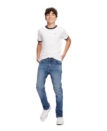 Tommy Hilfiger Boys' Short Sleeve Ken Ringer Crew Neck T-Shirt, Soft, Comfortable, Relaxed Fit