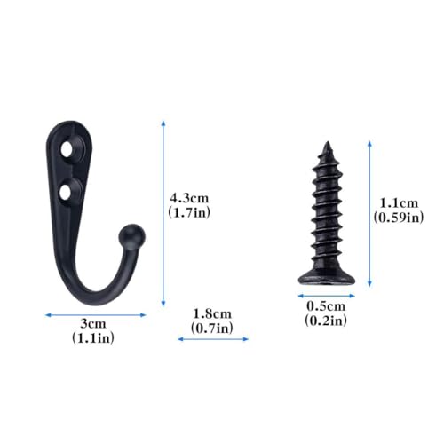 Haken Kleiderbügel Schrauben, 10 Stück Vintage Handtuch Haken Kleider Haken Eisen Haken,Haken Kleiderbügel Schrauben Zinklegierung für Schlafzimmer, Badezimmer, Kleiderschrank, Wohnzimmer