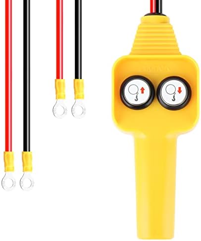 MEANLIN Winch Hand Control Assembly, Crane Push Button Switch, for 1500lbs to 5000lbs 12V UP-Down Crane Pendant Hand-held Control Station Replacement (Yellow)