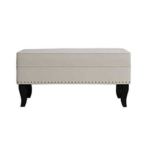 Table basse de salon et ottoman gris en coton gain de place - 2