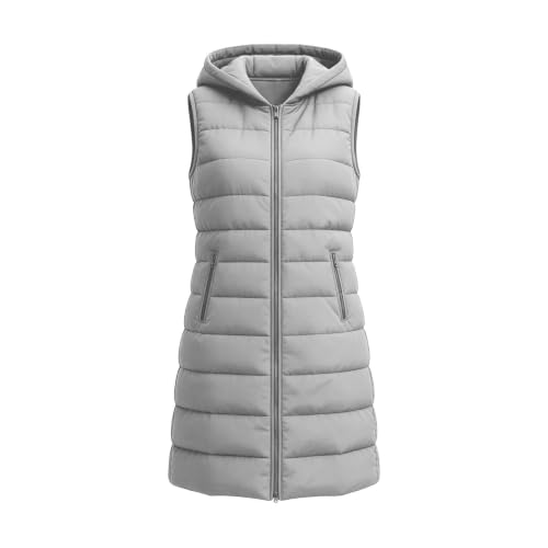 Gumipy Women Puffer Vest Long Hooded Quilted Vest Sleeveless Puffer Jacket - image 6