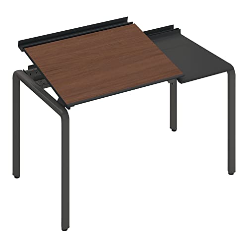 【メーカー配送・設置・組立】コクヨ アプティス 天板角度調整 オフィスデスク 1人用 幅122.5cm 人間工学 事務机 ワークデスク ブラック トレータイプ DUP-TD1207-E6AMV52