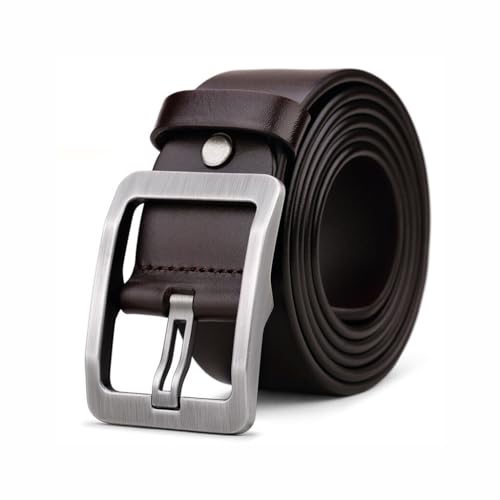 Needle Buckle Belt Versatile Genuine Leather Men's Belt Youth Belt Men's Belt(130cm)