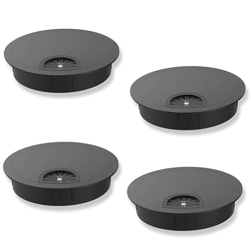Targonix Pasacables de escritorio de 4 piezas en ABS negro, cubierta redonda para escritorio y estación de trabajo, anillos de gestión de cables para organizar cables y acceso limpio a la encimera | Ya disponible en tu tienda friki favorita! En mundofriki.es!