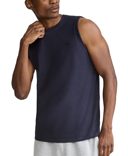 Champion mens Classic Jersey Muscle Tee Shirt, Navy, X-Large US