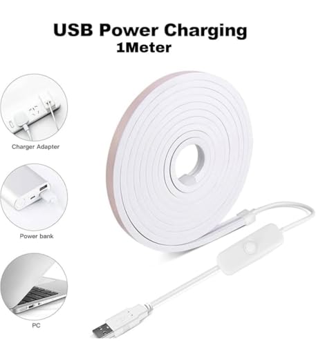 KBR LED Smart Neon Strip Light with USB Power Charging – Warm White Decorative Festival Lighting for Indoor & Outdoor, Diwali, Christmas, Balcony, Entrance, Pillars with Easy Plug-in (1 Meter) view 2