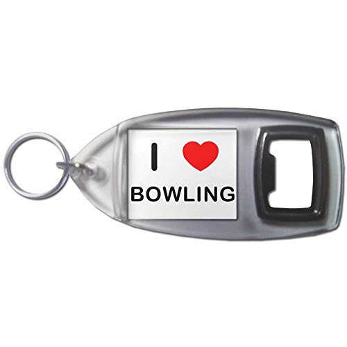 BadgeBeast.co.uk I Love Heart Bowling - Porte-clés en plastique ouvre-bouteille