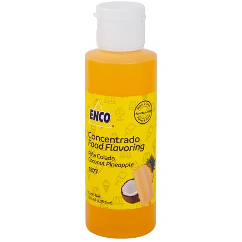 ENCO Flavoring 4.05 fl.oz (120ml) for ice cream, popsicles, aguas frescas, jellies, and more (adds flavor and color) (Piña Colada)