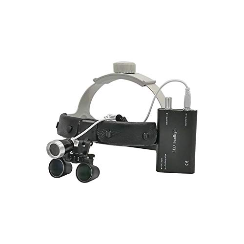Lupas iluminadas montadas en la cabeza ， 3.5X Lupa quirúrgica dental Lupa Binocular Dentista Montado en la cabeza Dental Quirúrgico Médico Médico Lupas con lámpara de luz de cabeza LED para dentista,