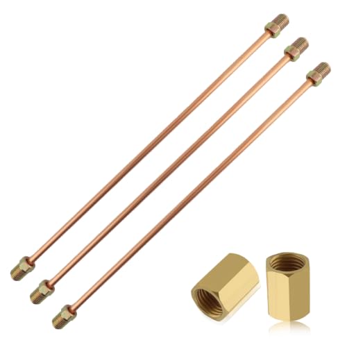 3PCS 3/16 Brake Line Kit with Brake Line Fittings 2PCS Coupling Unions,10In Copper Nickel Rear Brake Lines for Brake Line Replacement,Universal 3/16 Brake Line Fitting Car Accessories (10Inch)