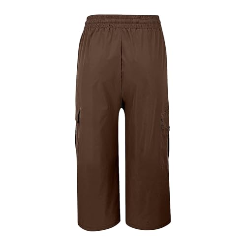 Cargo Capris for Women Plus Size High Waisted Elastic Cargo Athletic Pants Dressy Casual Summer Travel Long Shorts4