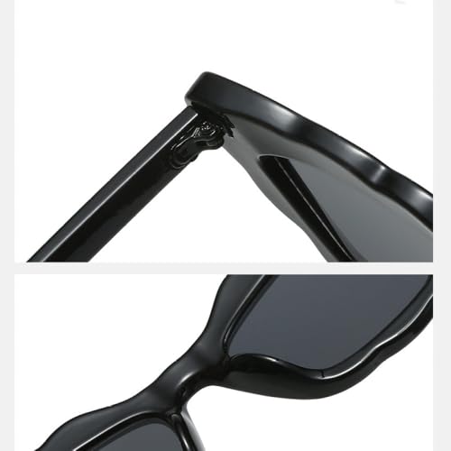 Popular Cat Eye Women Sunglasses Wavy Edge Frame Retro Shades UV400 Trending Punk Rivets Sun Glasses4