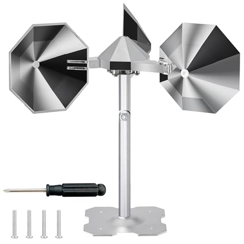 Spinning Bird Reflector to Keep Birds Away - Bird Scare Reflective Device to Keep Bird Pigeon Woodpecker Away, Bird Deterrents for Outside Garden Farm Patio Roof Railing, Adjustable Neck, Easy Set