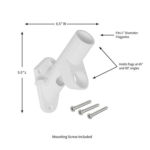 Evergreen Flag Two-Position Cast Iron White Flag Pole Bracket - Thumbnail 5