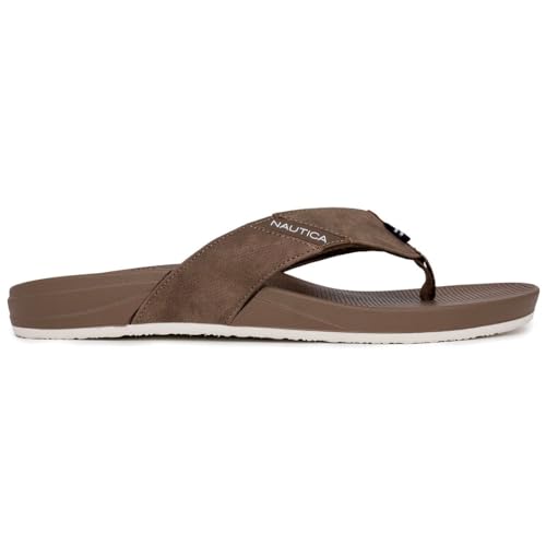 Image of Nautica Men's Flip Flop Shower Sandals Slides - Comfortable Waterproof Beach Footwear Slip-On Thong (Medium /Wide Width)