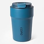 Travel Mug with Ceramic Coating, Insulated Coffee Cup for Hot Drink, Reusable Thermal Cup 380 ml/13oz, Leak Proof Coffee Flask, Stainless Steel Coffee Travel Mug with Lid for Home Office (Blue)