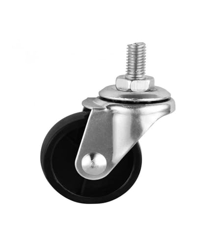 Roulettes 2 pouces pivotantes M10 en PP noir anti-bruit - 6