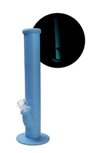 bong-discount Wasserpfeife, SILIKON-Bong, EIS-Bong Pop Silicon 'Glow Colors Glow' | 35 cm, NS 19 (18,8mm), NS 14 (14,5mm…