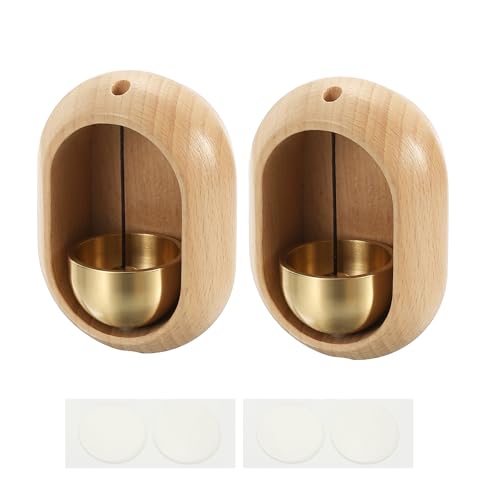 Sonnettes de porte en bois avec carillon magnétique suspendu auto-adhésif