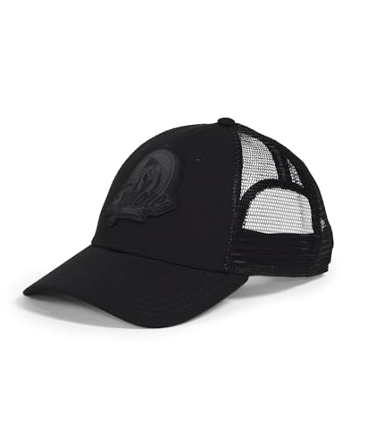 The North Face Graphic Mudder Trucker Hat - Classic Fit, Moisture-Wicking Snapback for Men & Women, Hiking Ball Cap, TNF Black/Brew Patch, One Size