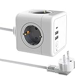 🔌【Mehrfachsteckdosenerweiterung】 Diese Steckdosenerweiterung verfügt über 4 Wechselstromsteckdosen, 2 USB Ladeanschlüsse und 1 Typ-C Ladeanschluss, mit dem Sie Ihren Laptop, Ihr Mobiltelefon, Ihr Tablet, Ihren Kopfhörer, Ihre Kamera, Ihren Wärmer, Ihre Zahnbürste, Ihren beleuchteten Spiegel usw. aufladen können.