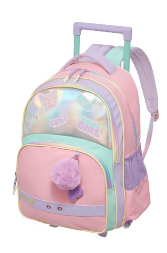 Mochila de Rodinhas Com Alças Pampili Colors Pacific