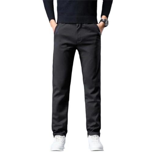 Men's Business Jeans Soft Stretch Denim Pants Classic Straight Casual Trousers Light Luxury Loose Fit