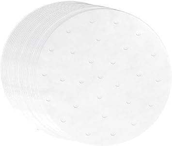 100Pcs Baking Parchment Paper 8 Inch Round Air Fryer Paper Non Stick Steamer Liner Sheet for Bamboo Steamer Oven Cake Baking Cooking