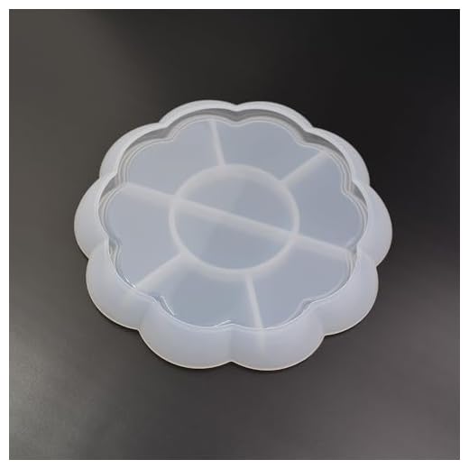 Flower Hem Round Plate Epoxy Mold Dia.6.8 inch DIY Resin Casting Plate Shape Silicone Mold, 0.7 inch Depth