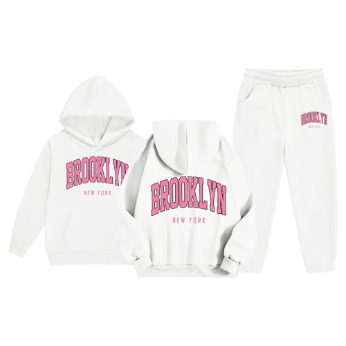 Brooklyn 2 Piece Girls Sweatsuit Casual Letter Printed Long Sleeve Pullover Hoodies and Jogging Sweatpants Fall Clothes2
