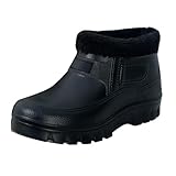 Calzado de invierno para hombre, algodón, cálido, sin forro, corte de caña alta, para cámara frigorífica/lavado de coche, zapatos para hombre 43, Negro , 44 EU