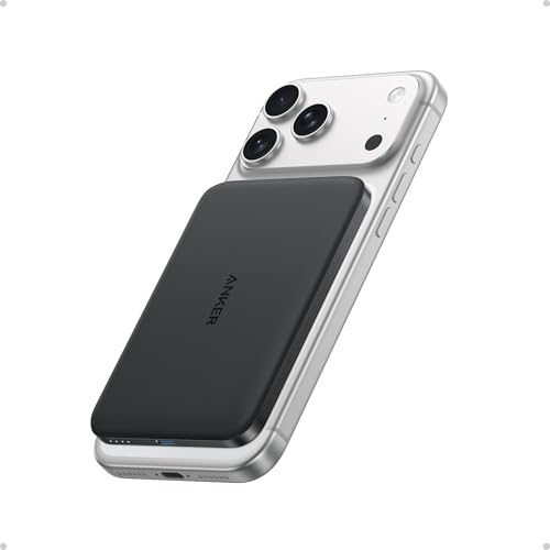 Anker Nano Power Bank, Ultra-Slim 5,000mAh Magnetic Battery Pack, Qi2 Certified 15W Max Ultra-Fast MagSafe-Compatible Portable Charger, Ergonomic Design, for iPhone Air/17/16/15 Series (Not