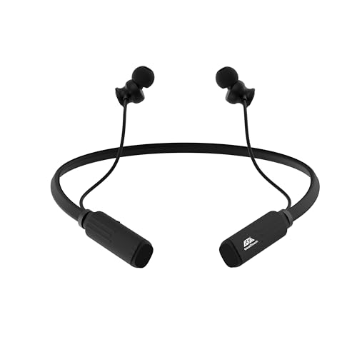 Image of B'O'O'M Bluetooth Neckband Earphones with 35H Playtime, BT 5.3, Passive Noise Cancellation, HD Mic, IPX5 Sweatproof- Black