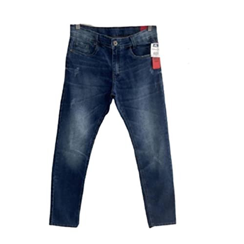 Calça infantil jeans escuro skinny bigode