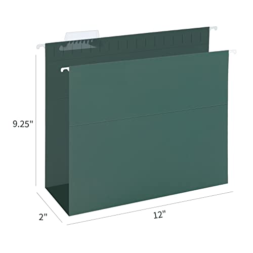 Herkka Extra Capacity Hanging File Folders, 30 Pack Reinforced Letter Size Hanging Folders With Heavy Duty 2 Inch Expansion, Designed For Bulky Files, Medical Charts, Green #TOP1