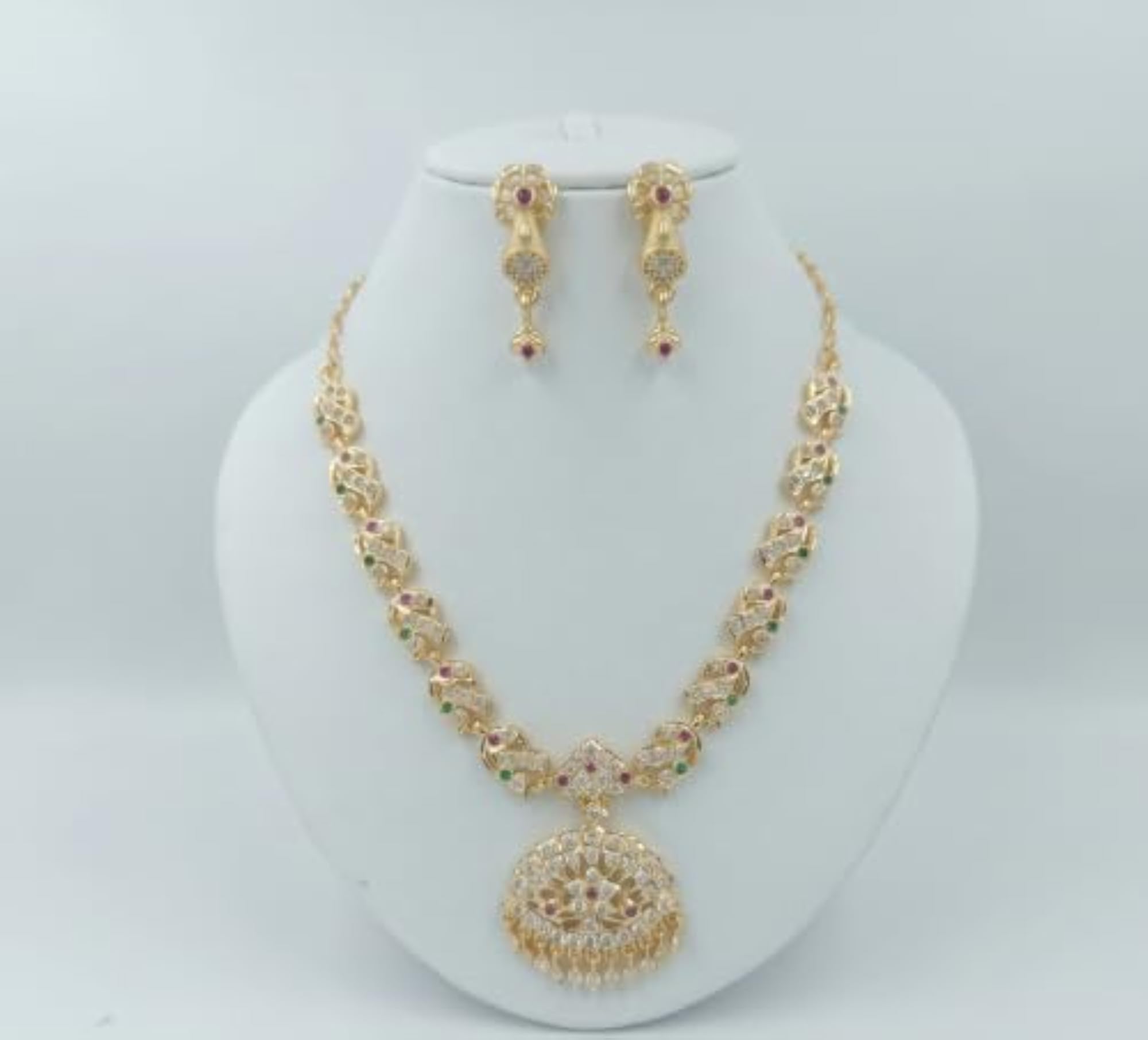 Women's Emerald Ruby Earring Set