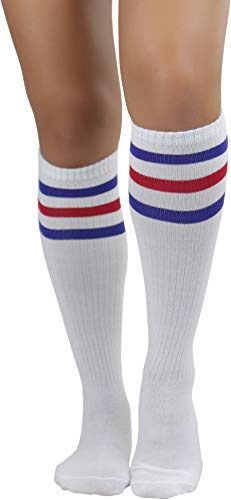 Image of ToBeInStyle Women's Knee High Socks with Striped Top