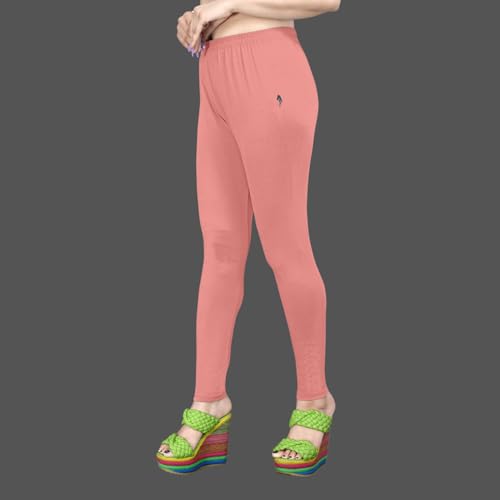 Image of Women's Solid Mid Rise Slim Fit Ankle Length Leggings - Comfortable and Stylish Yoga Pants for Workout, Running and Everyday Wear