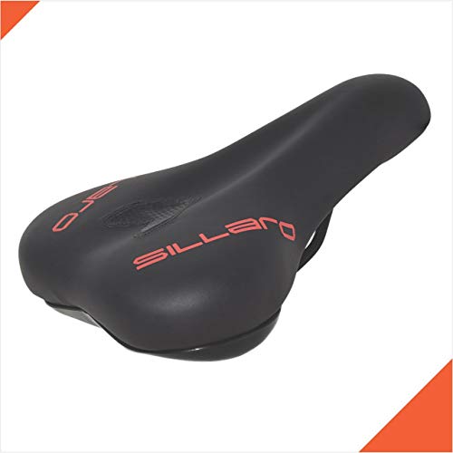 Image of Spin Bike Seat Saddles Comfortable Bicycles Seat PU Foam Padded Bicycle Saddle - Dual Shock Absorbing Airflow System Waterproof Universal Fit for Indoor /Outdoor Bikes Men Women (H-Black & Orange)