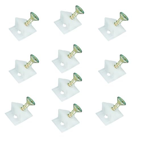 TopHomer 10 Packs 45 Degree Drawer Bottom Sagging Repair Wedge Kit, Plastic Angle Code Bracket Fastener with Screws for Furniture Sagging Drawer (Back Plate Buckle+3.5x16mm Colorful Screw)