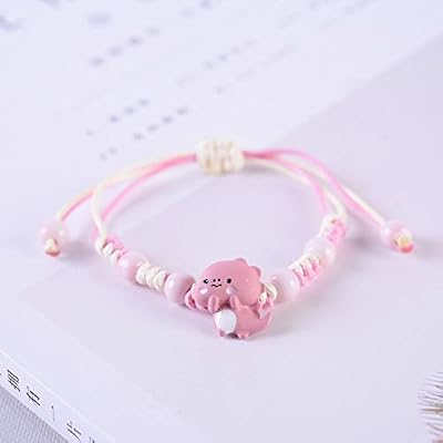 4 Pcs Cute Dinosaurs Bracelets Set Multicolor Luck String Rope Chain Cord Thread Braided Bracelet Colorful Dinosaur Beaded Bracelet Good Protection Friendship Wish Bracelet Jewelry for Women