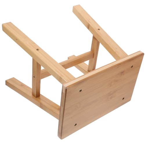 NIYANGLE Taburete de Bambú Mediano Natural, Banco Multifuncional para Cambiar Zapatos, Asiento Portátil y Ligero para Hogar, Taburete Pequeño Adecuado para Baño y Dormitorio, Accesorio