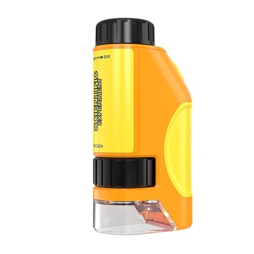Portable Microscope, Handheld Microscope, Compact Mini Microscopes for Field Trips, Educational Pocket Microscopes (Orange)