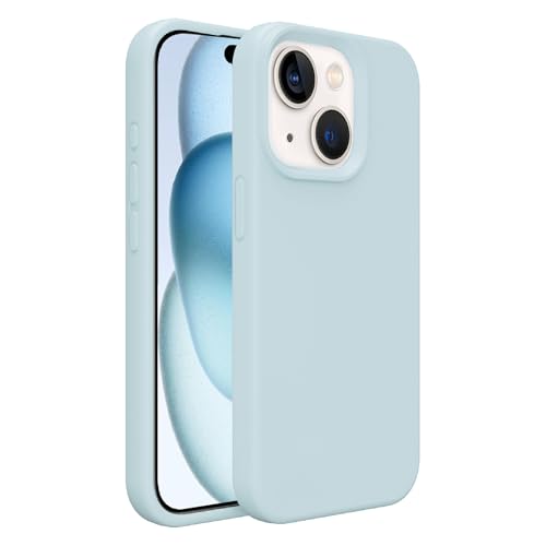 Image of iPhone 15 Case Silicone,Soft Microfiber Lining(Cloud Blue)