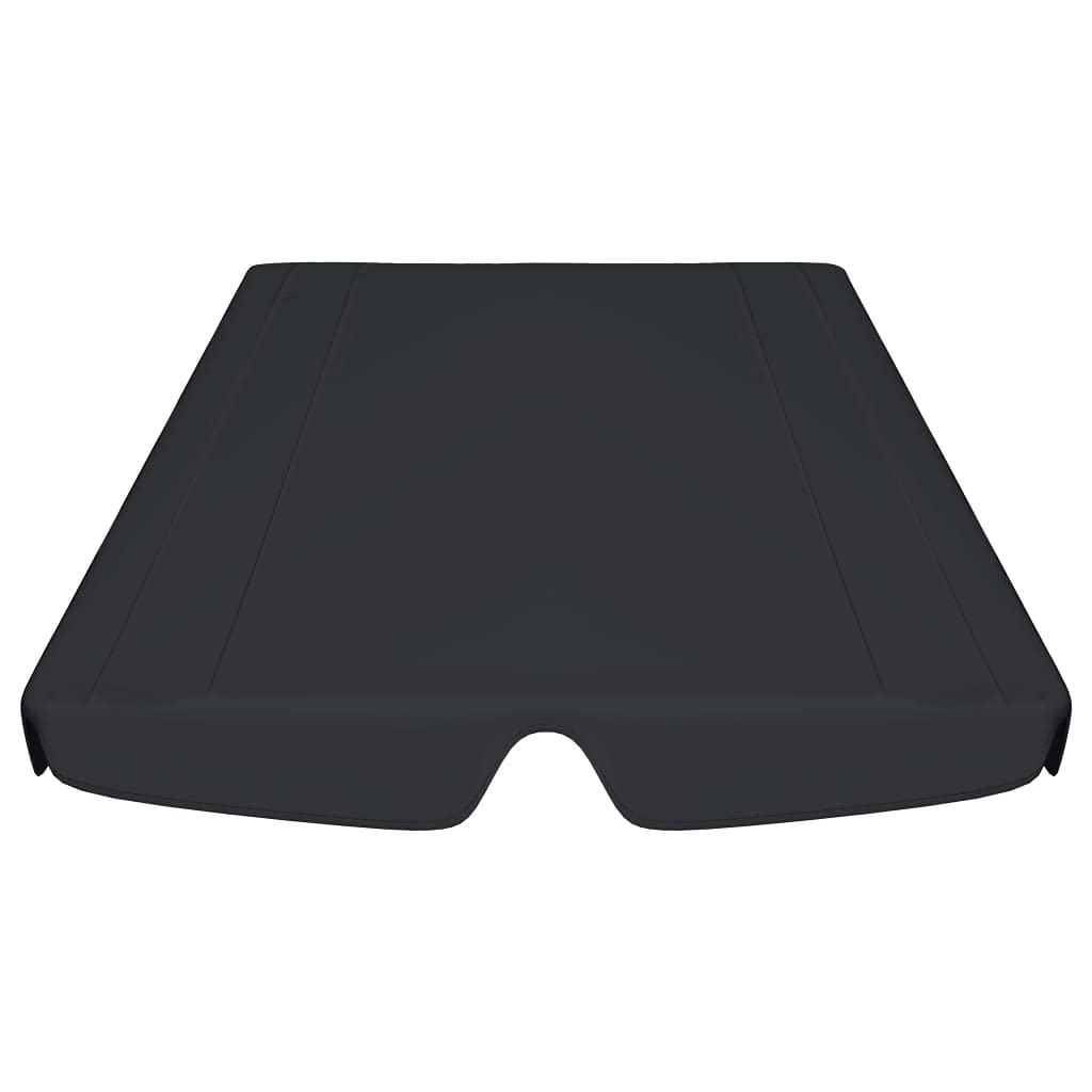 Toit de Rechange pour Balancelle Balançoire de Jardin, 248 x 186 cm (Noir)