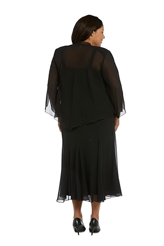 Image of R&M Richards Women's Beaded Pebble Georgette Evening Suit- Mother of The Bride, Cocktail Attire, Wedding Guest
