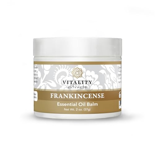 Vitality Extracts Frankincense Balm - 2oz, Boswellia Serrata, Beeswax, Olive Oil, Moisturizer for Dry, Cracked Skin, All Skin Types