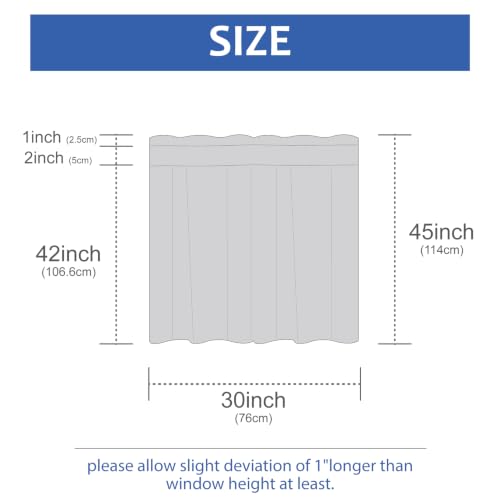 Home Queen Waffle Tier Curtains for Bathroom, Water Repellent Rod Pocket Small Drapes, 30 W X 45 L Inch Each, Solid Blue — view 3