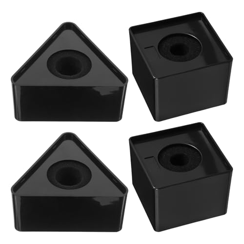 HAMPPLIES 4pcs Mic Flags Triangle Square Microphone Logo Station Portable Interview Prop with Stable Design for Studio Equipment Press Conference Broadcasting